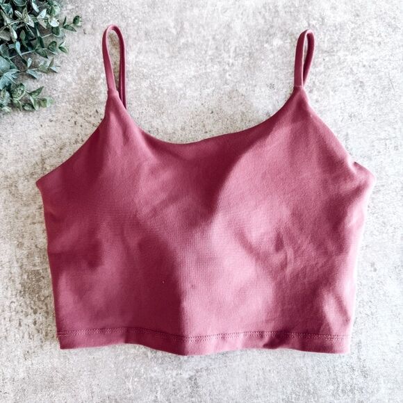 Boutique Pink Cropped Spaghetti Strap Workout Top Size Small - Picture 1 of 6